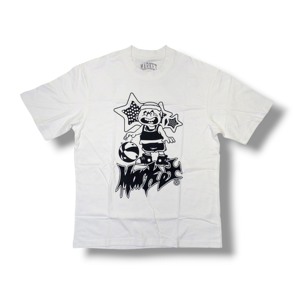 CHINATOWN MARKET STUDIOS On The Court Crewneck White T-Shirt Men's L New
